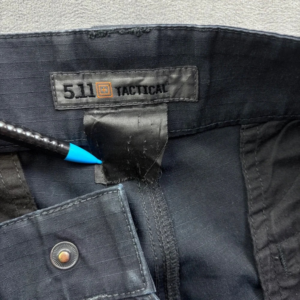 5.11 Tactical Series Mens Cargo Pants Navy Blue Ripstop Work Trousers 36x31
